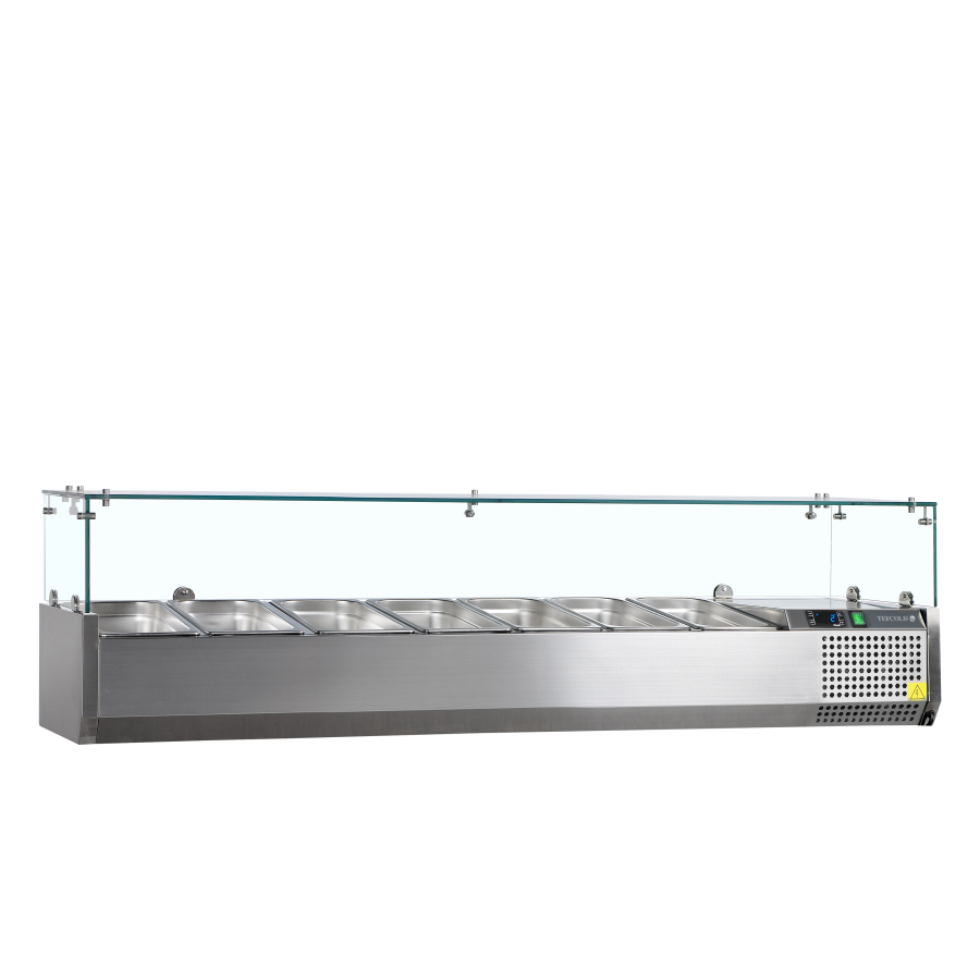Vitrina de Ingredientes TEFCOLD VK33-160 | Sobre Encimera | 7 x GN1/4 | Acero Inoxidable SS304 | 1600x335x434 mm