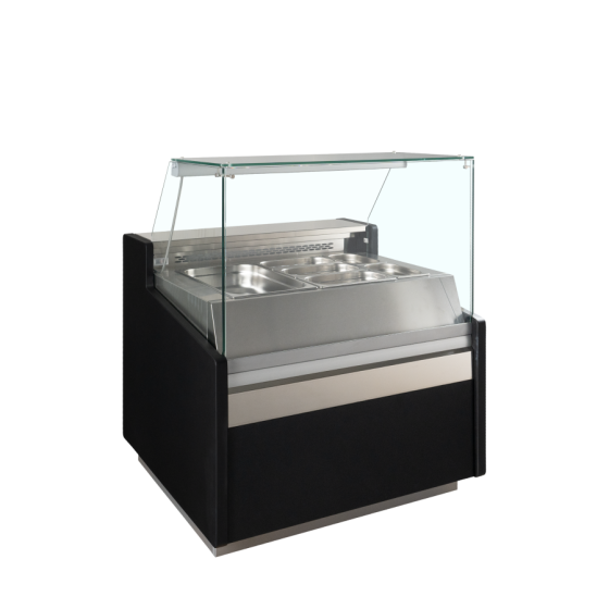 Vitrina Mostrador Refrigerada TEFCOLD SPID100 | Cristales Planos | Evaporación Ventilada | 2 x GN1/1 | 1025x960x1235 mm