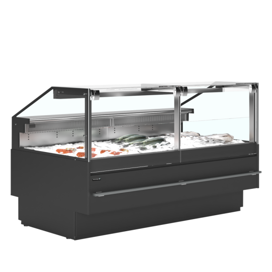 Vitrina Mostrador Especial Pescado TEFCOLD SOCA-F18790B | Cristal Elevable | Cubierta Inox | 1923x1130x1190 mm