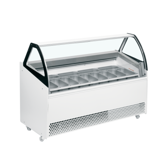 Vitrina para Helados TEFCOLD BERMUDA VIEW RV13 | 13 Cubetas Napoli | Cristal Calefactado | 1670x814x1354 mm | Clase D