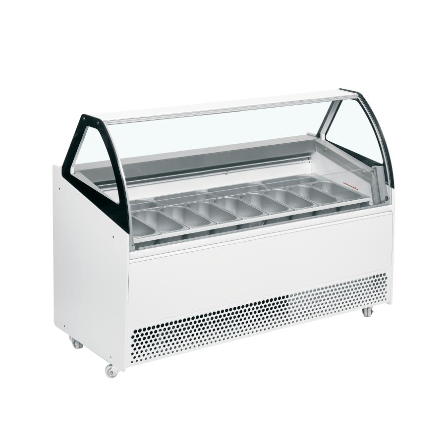 Vitrina para Helados TEFCOLD BERMUDA VIEW RV13 | 13 Cubetas Napoli | Cristal Calefactado | 1670x814x1354 mm | Clase D