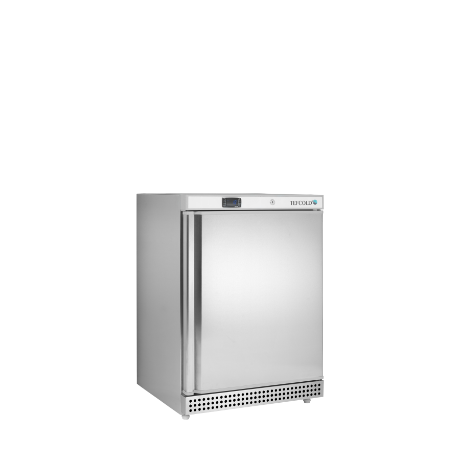 Refrigerador Almacenamiento Bajo Mostrador TEFCOLD UR200X1 | 119L | Acero Inox | Ventilado | Cierre | A+ | 600x615x855 mm