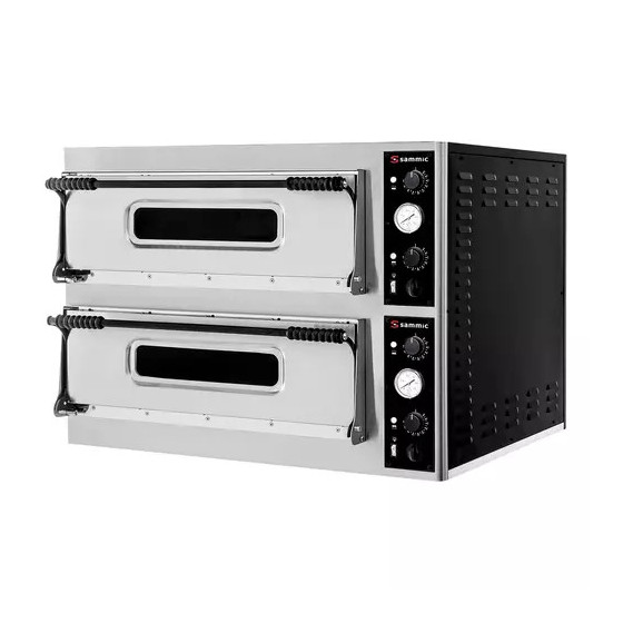 Horno Eléctrico para Pizza Trifásico Sammic PO-6+6 | 5120165 | 2 Cámaras | Para 12 Pizzas Ø 32 cm | 14.4 kW | 400V
