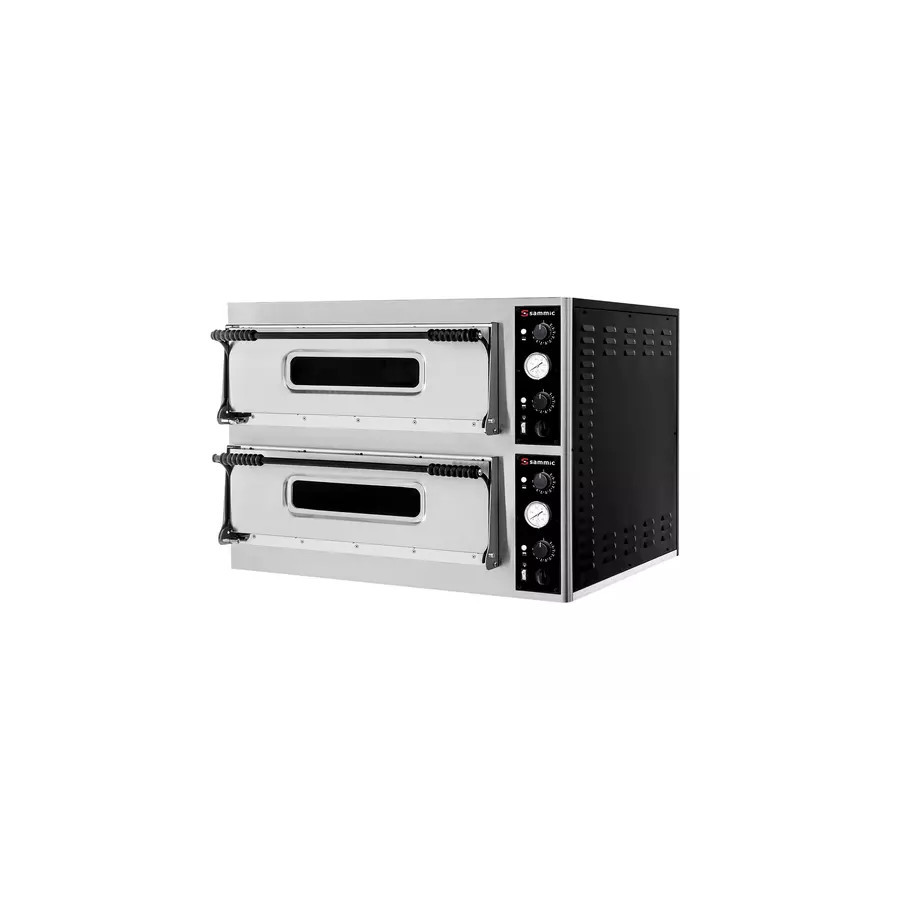 Horno Eléctrico para Pizza Trifásico Sammic PO-6+6 | 5120165 | 2 Cámaras | Para 12 Pizzas Ø 32 cm | 14.4 kW | 400V