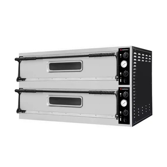 Horno Eléctrico para Pizza Trifásico Sammic PO-9+9 | 5120188 | 2 Cámaras | Para 18 Pizzas Ø 35 cm | 26.4 kW | 230V