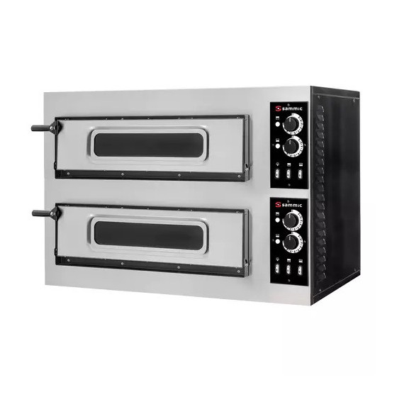 Horno Eléctrico para Pizza Trifásica Sammic PO-1+1/45 | 5120127 | 2 Cámaras | Para 2 Pizzas Ø 45 cm | 8000W | 400V