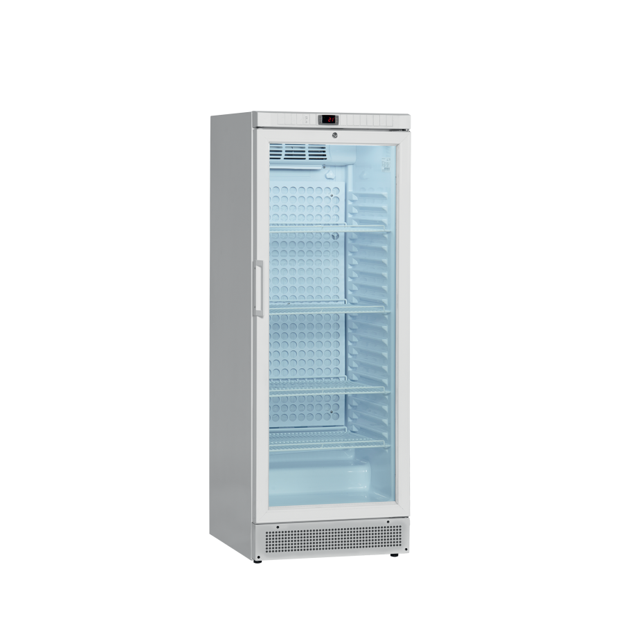 Refrigerador Expositor MSU300 | 260L Neto | 1 Puerta Cristal | Vent. | LED | +2/+10°C | R600a | Clase D | 595x640x1635 mm