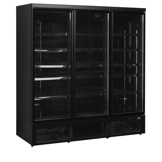 Expositor Refrigerado Atom Maxi C3DBB | Triple Puerta | Interior y Exterior Negro | 1880x710x2003 mm | Clase Energética B