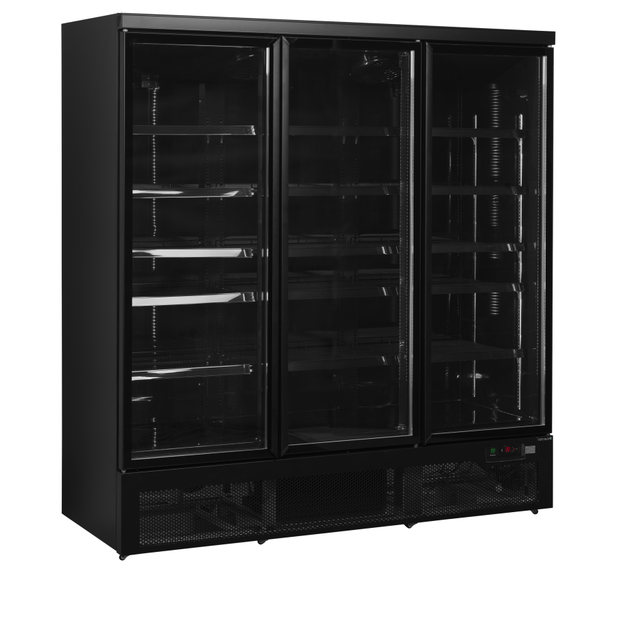 Expositor Refrigerado Atom Maxi C3DBB | Triple Puerta | Interior y Exterior Negro | 1880x710x2003 mm | Clase Energética B