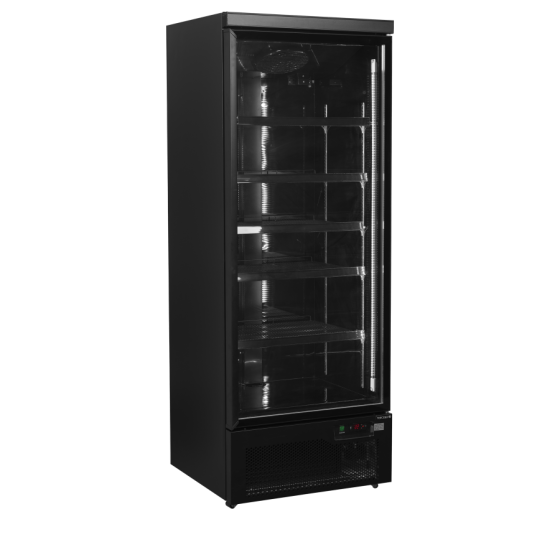 Expositor Refrigerado Atom Maxi C1DBB | Puerta Batiente | Interior y Exterior Negro | 750x710x2003 mm | Clase Energética B