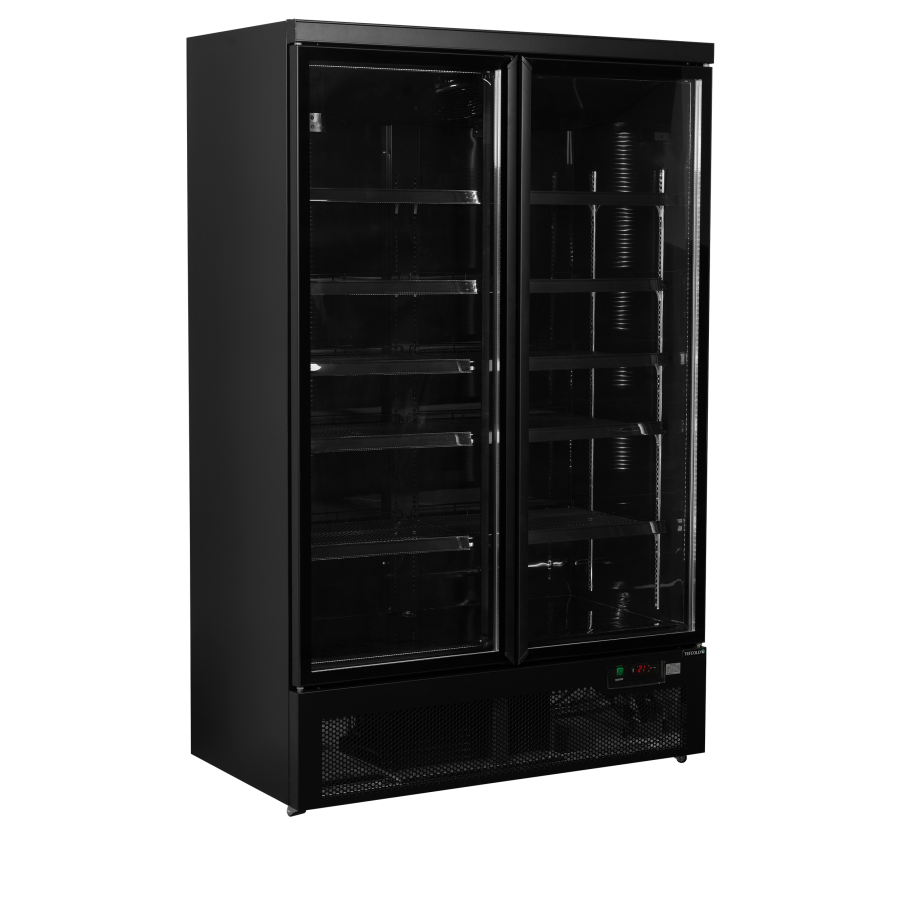 Expositor Refrigerado Atom Maxi C2DBB | Interior y Exterior Negro | 1253x710x2003 mm | Capacidad 809 L | Clase Energética B