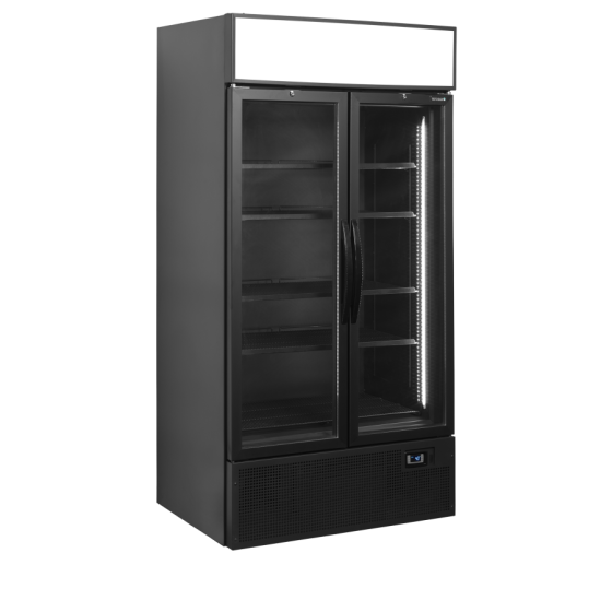 Expositor Refrigerado TEFCOLD FSC1000H BLACK | Marquesina Iluminada | 1000x790x2000 mm | Capacidad 524 L | Acabado Negro Total