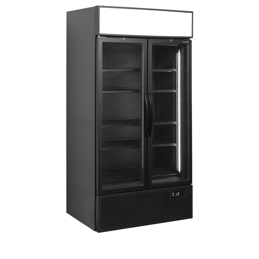 Expositor Refrigerado TEFCOLD FSC1000H BLACK | Marquesina Iluminada | 1000x790x2000 mm | Capacidad 524 L | Acabado Negro Total