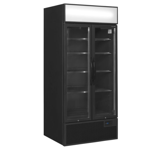 Expositor Refrigerado FSC891H BLACK | Alta Eficiencia Clase C | Marquesina Iluminada | 890x740x1990 mm | Capacidad 535 L
