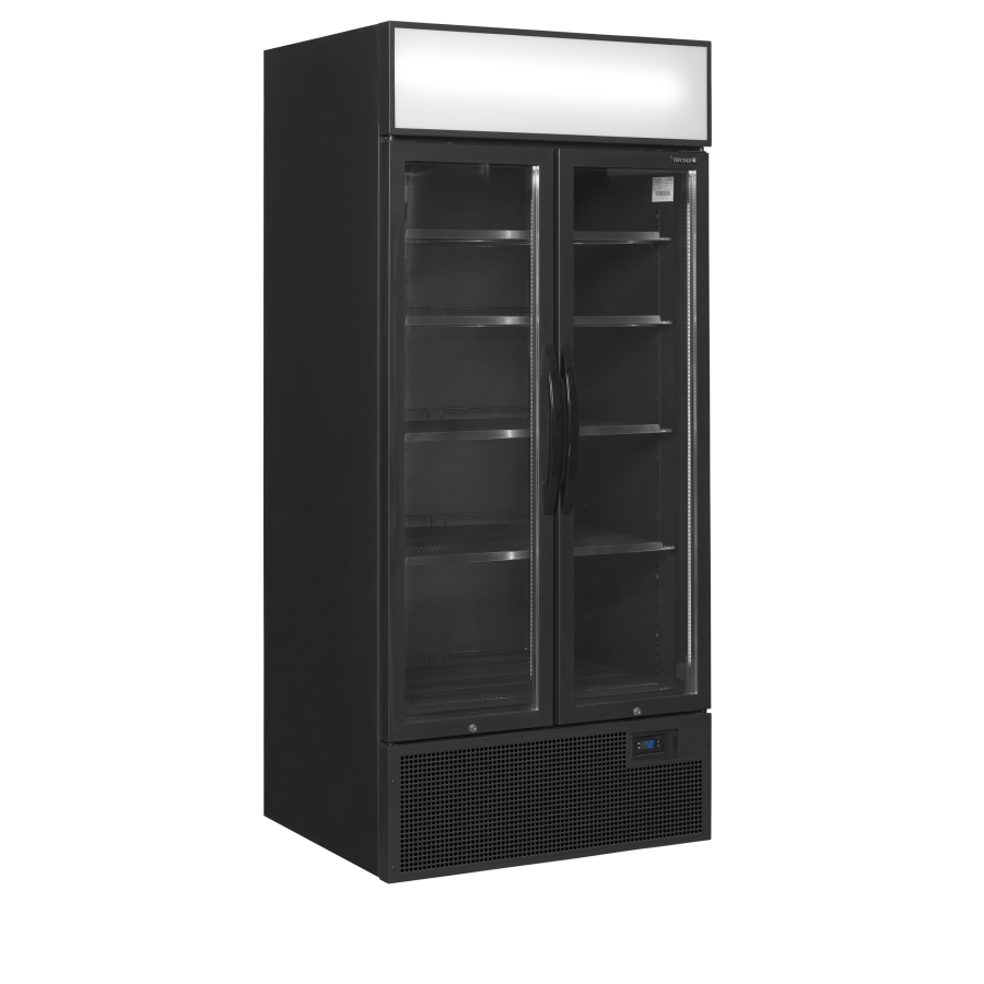 Expositor Refrigerado FSC891H BLACK | Alta Eficiencia Clase C | Marquesina Iluminada | 890x740x1990 mm | Capacidad 535 L