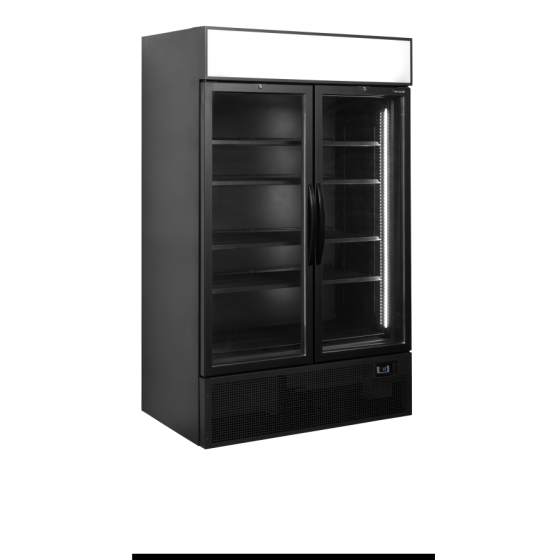 Expositor Refrigerado TEFCOLD FSC1200H BLACK | Marquesina Iluminada | 1200x790x2000 mm | Capacidad 645 L | Acabado Negro Total