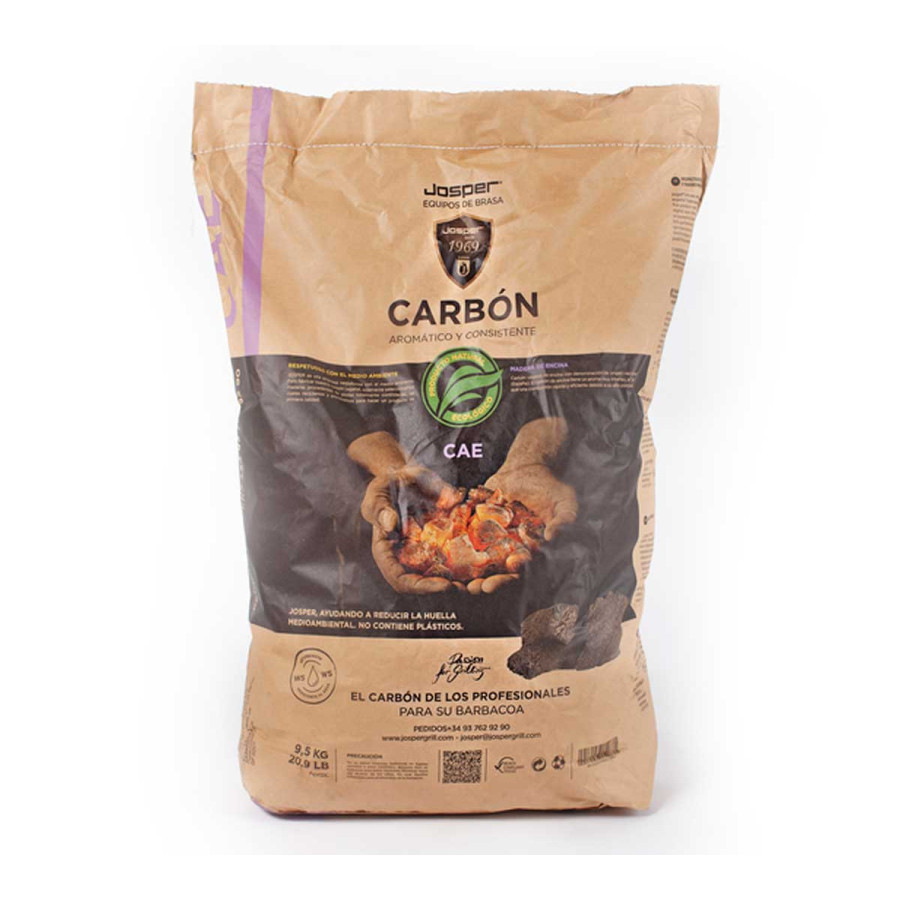 Josper Carbón Vegetal de Encina | 9,5 kg/Saco | Alto Poder Calorífico