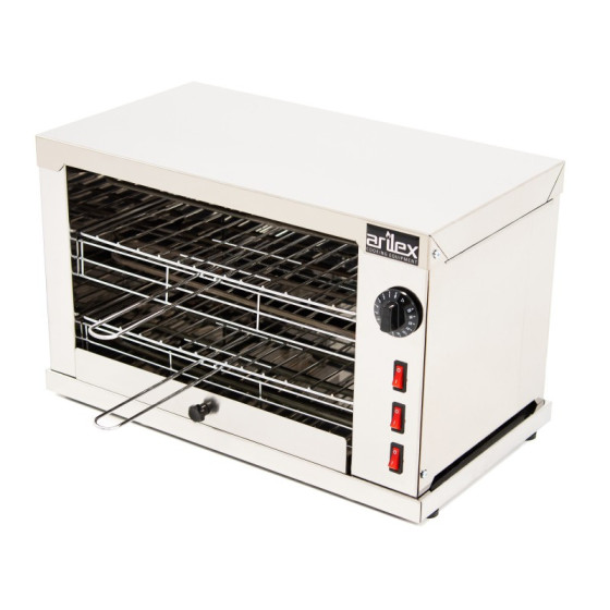Horno Tostador Inox 2DUOT | 2 Pisos | Con Temporizador Inox| Fondo 27cm | Parrillas Extraíbles | 3.45kW | 510x280x325 mm