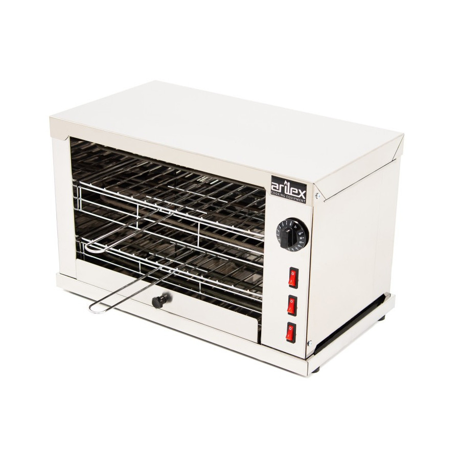Horno Tostador Inox 2DUOT | 2 Pisos | Con Temporizador Inox| Fondo 27cm | Parrillas Extraíbles | 3.45kW | 510x280x325 mm