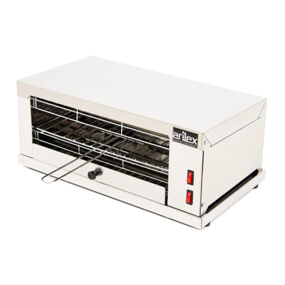 Horno Tostador Inox 1DUO | 1 Piso | Sin Temporizador Inox| Fondo 27cm | Parrilla Extraíble | 2.3kW | 510x280x225 mm