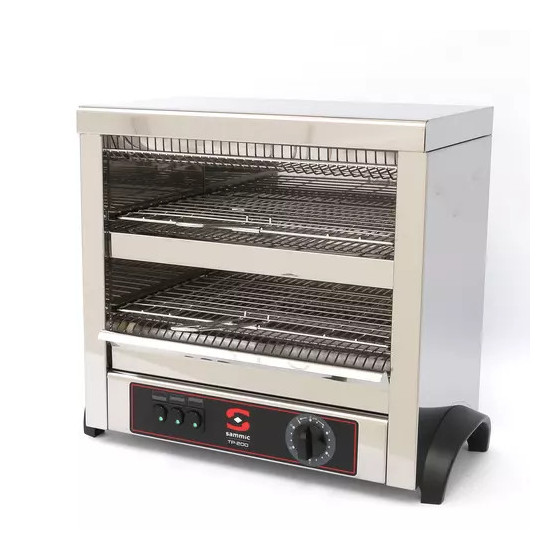 Tostadora de Pan Industrial TP-200 | 5110126 | 2 Pisos | 240 Tostadas/h | Resistencias de Cuarzo | Temporizador | 2800W | 230V