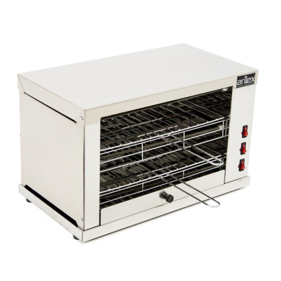 Horno Tostador Inox 2DUO | 2 Pisos | Sin Temporizador Inox| Fondo 27cm | Parrillas Extraíbles | 3.45kW | 510x280x325 mm
