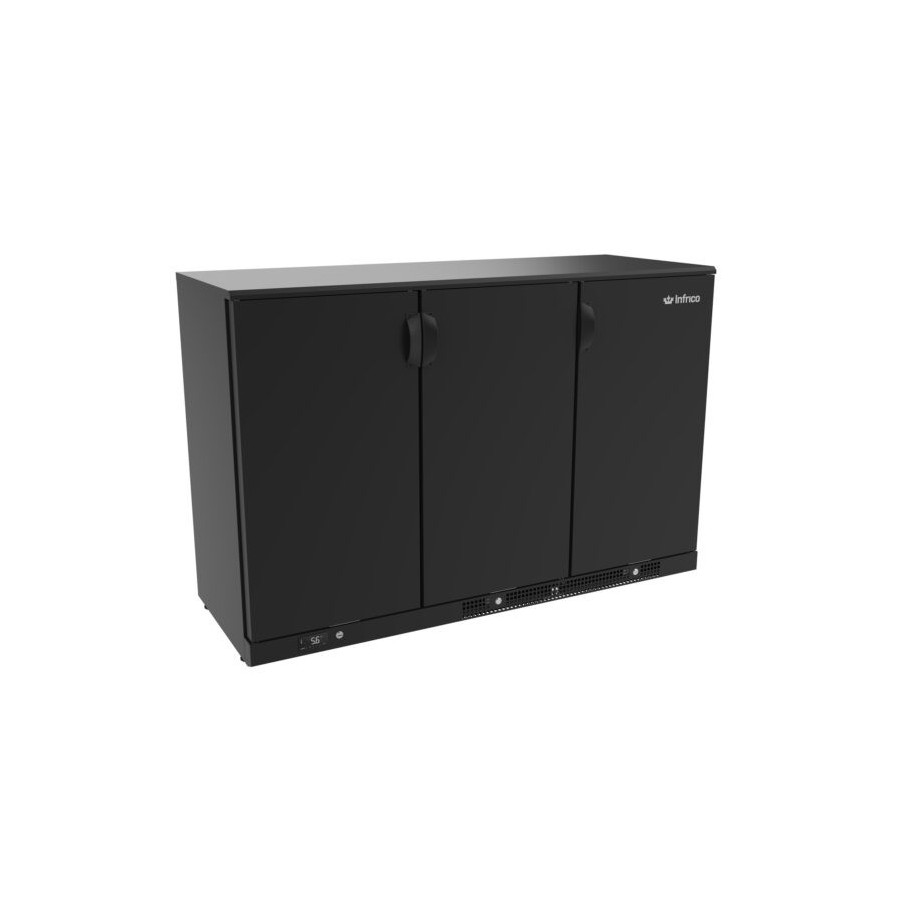 Mostrador Refrigerado Infrico ERV35PP | 330L | 3 Puertas | +4/+8°C | R290 | Negro | 1350x510x920mm