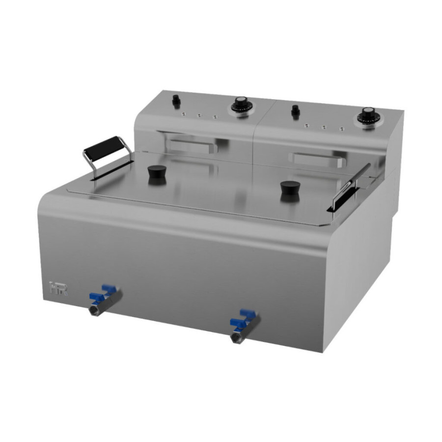 Freidora Eléctrica Trifásica FD20LTRIF600 | 20 Litros | Cuba Únicao con Grifo | 12 kW (6+6 kW) | 380V | 600x570x350 mm