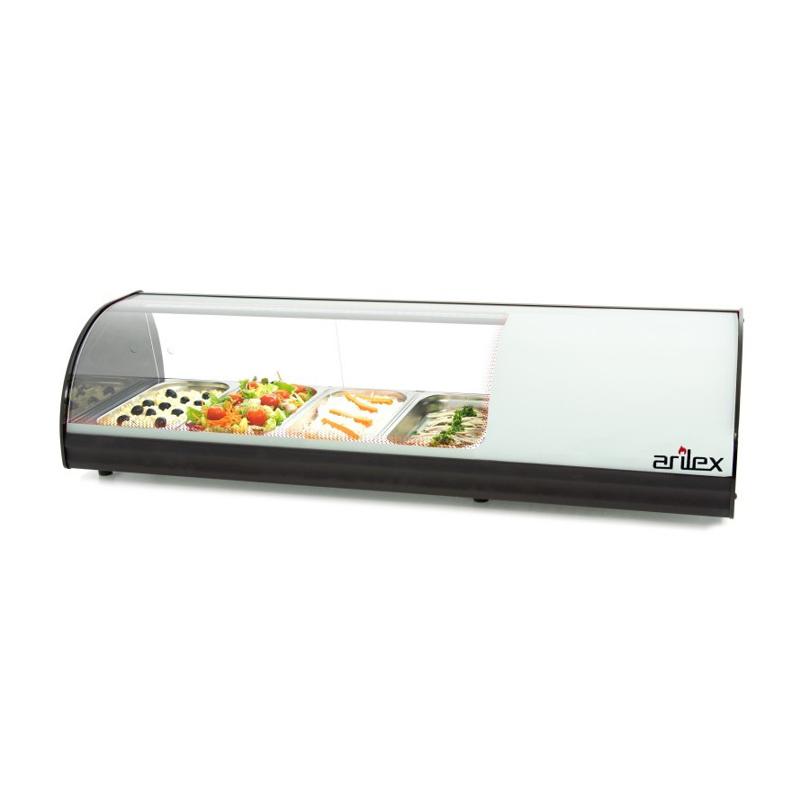 Vitrina Refrigerada de Tapas Blanca | 4VTG-BL | 4 Bandejas GN 1/3 | Cristal Templado | +2°C a +6°C | R152a | 230V