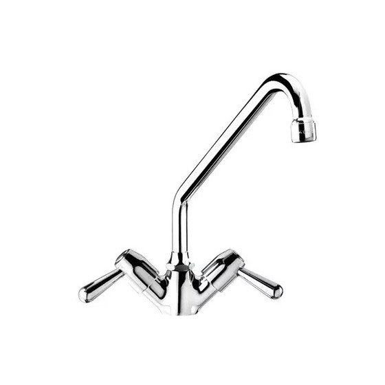 Grifo Bimando Industrial Sammic GR-C | 5870010 | Caño Alto Giratorio | Acabado Cromado | Gran Caudal | Conexión Monobloc