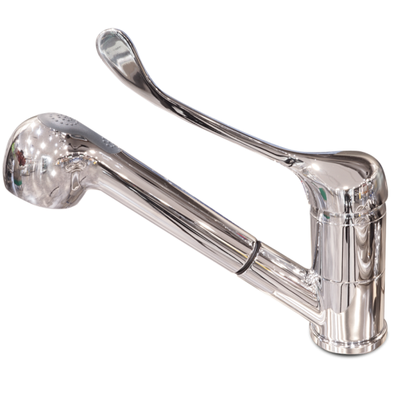 Grifo de Cocina Fricosmos 463206 | Monomando Codo | 2 Aguas | Ducha Extensible | Sobremesa