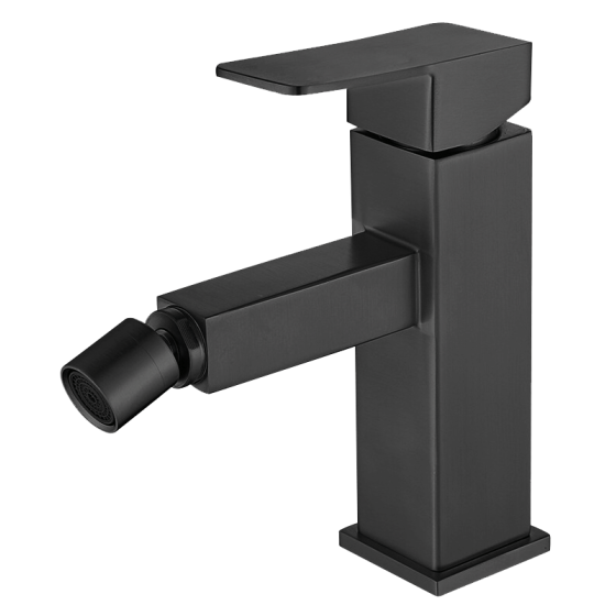 Grifo monomando para bidé Fricosmos Merak BK, Inoxidable Negro, Apertura en Frío