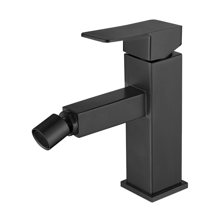 Grifo monomando para bidé Fricosmos Merak BK, Inoxidable Negro, Apertura en Frío