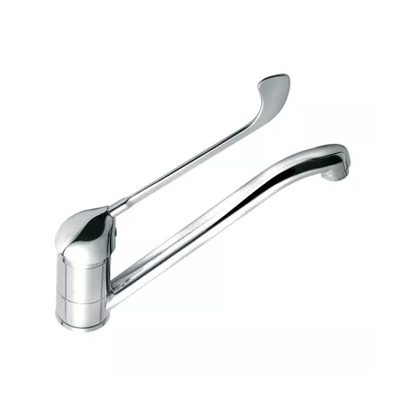 Grifo Monomando GR-CL | 5870011 | Palanca Clínica Gerontológica 190 mm | Caño Bajo Giratorio | Acabado Cromado | Gran Caudal