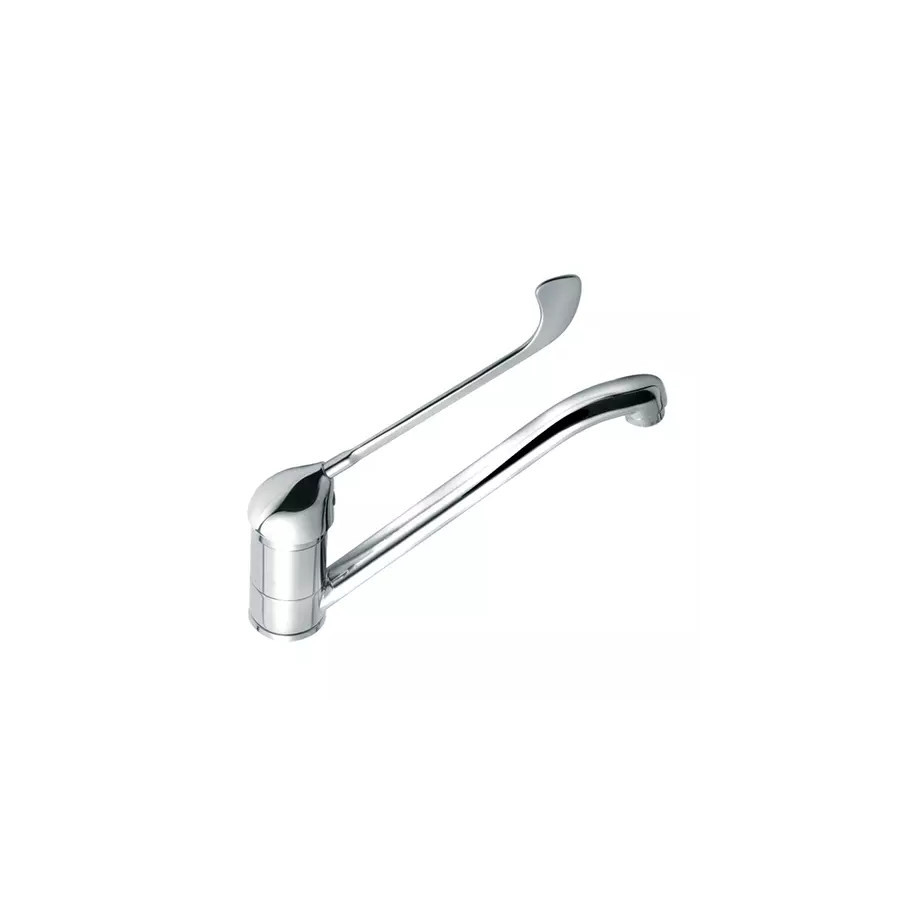 Grifo Monomando GR-CL | 5870011 | Palanca Clínica Gerontológica 190 mm | Caño Bajo Giratorio | Acabado Cromado | Gran Caudal