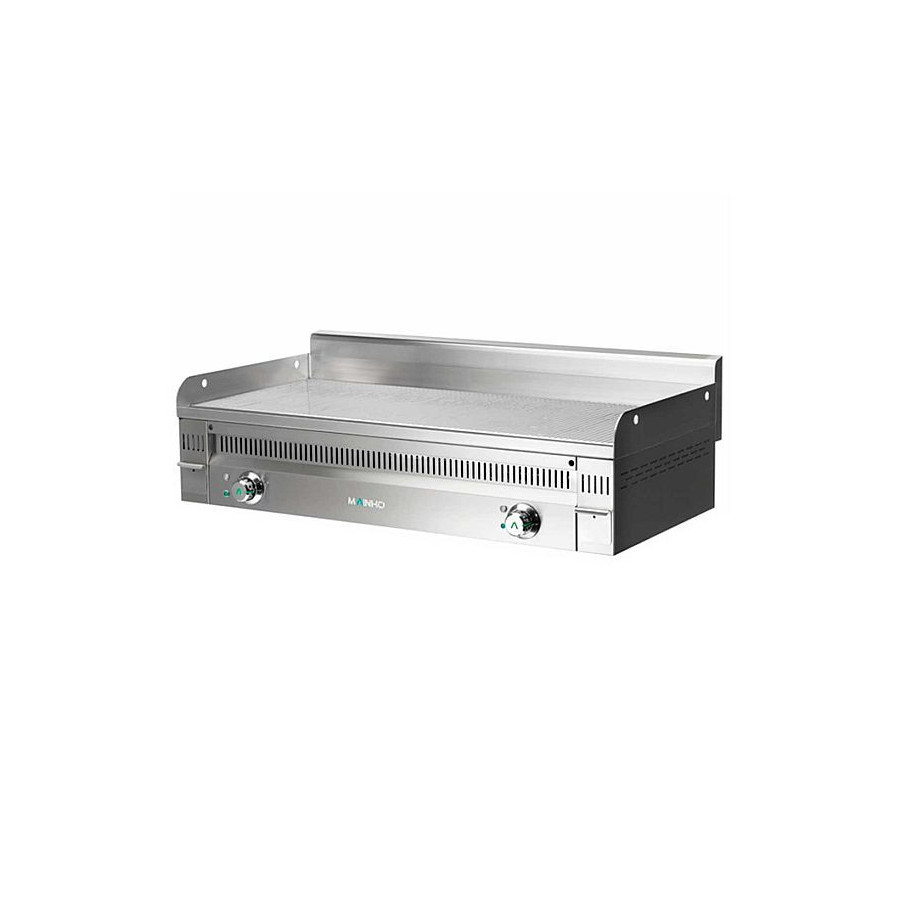 Fry Top Eléctrico Acero Rectificado PLRR-120ET | Placa Ranurada | 12 kW | 120 x 50 cm | Espesor 20 mm | Cajones Recolectores