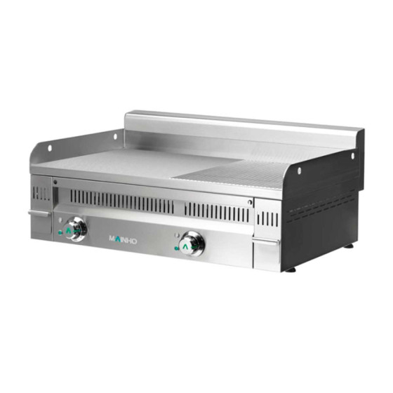 Fry Top Eléctrico Acero Rectificado PLR-90ET | Placa Mixta | 9 kW | 90 x 50 cm | Espesor 20 mm | Cajones Recolectores