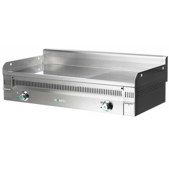 Fry Top Eléctrico Cromo Duro Mainho Euro-Crom PCR-120ET | Placa Mixta | 12 kW | 120 x 50 cm | Espesor 20 mm | Acero Inoxidable