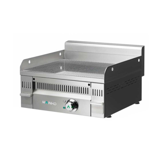 Fry Top Eléctrico Cromo Duro Mainho Euro-Crom PCRR-60ET | Placa Ranurada | 6 kW | 60 x 50 cm | Espesor 20 mm | Acero Inoxidable