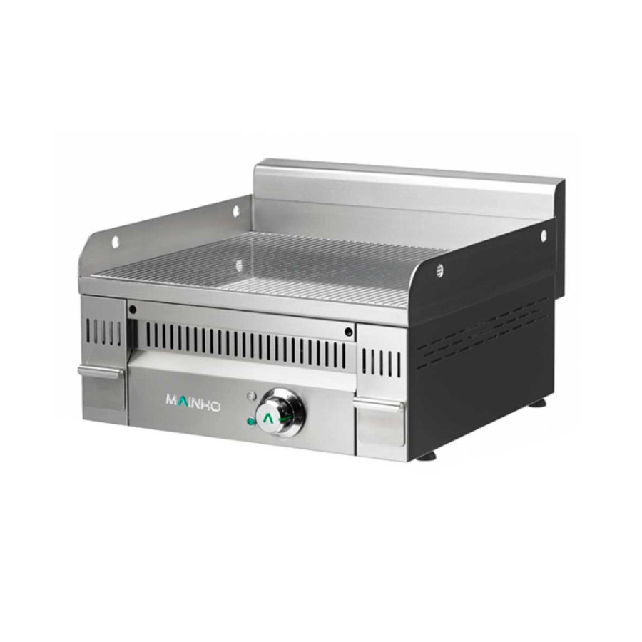 Fry Top Eléctrico Cromo Duro Mainho Euro-Crom PCRR-60ET | Placa Ranurada | 6 kW | 60 x 50 cm | Espesor 20 mm | Acero Inoxidable