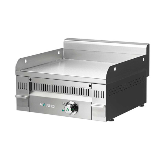 Fry Top Eléctrico Acero Rectificado Euro-Snack PL-60ET | Placa Lisa | 6 kW | 60 x 50 cm | Espesor 20 mm | Cajones Recolectores