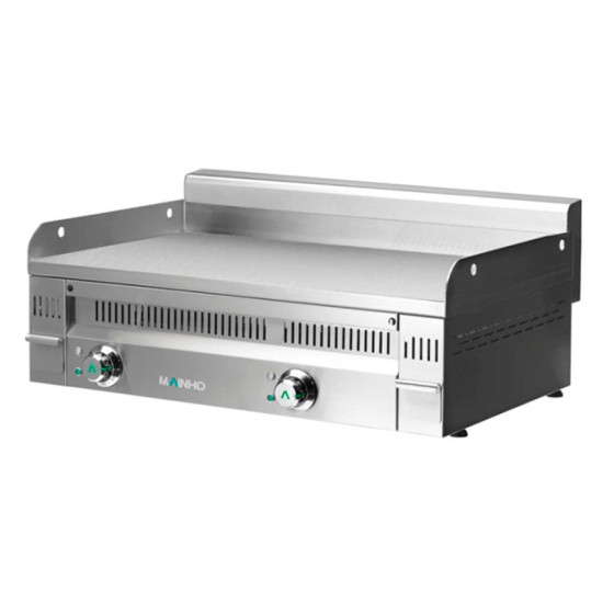 Fry Top Eléctrico Acero Rectificado Euro-Snack PL-90ET | Placa Lisa | 9 kW | 90 x 50 cm | Espesor 20 mm | Cajones Recolectores