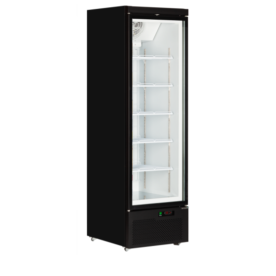 Congelador Expositor Negro | Atom Maxi F1DB | 270L | Cristal Térmico | Estática | -24/-14°C | R290 | Clase C | 595x640x1980 mm