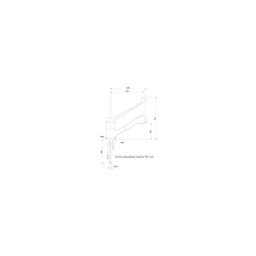 Grifo Monomando Edenox GM2DEX E | 2 Aguas | Ducha Extraíble | Profesional