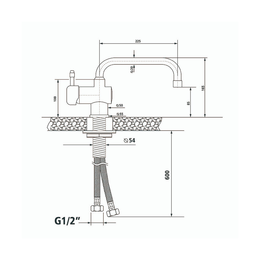 Grifo Monomando Edenox GM-CB-16 S1 | Perfil Bajo 165 mm | Especial Barra