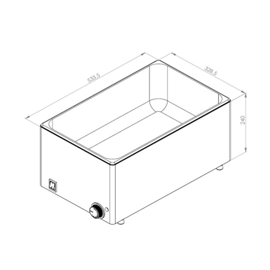 Baño María Sobremesa Edenox BMSM-1/1 170-E | GN 1/1 | 1,5 kW