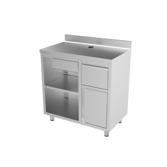 Mesa Estantería Infrico IMC100 | Acero Inoxidable AISI 304 | 1000x600x1050 mm