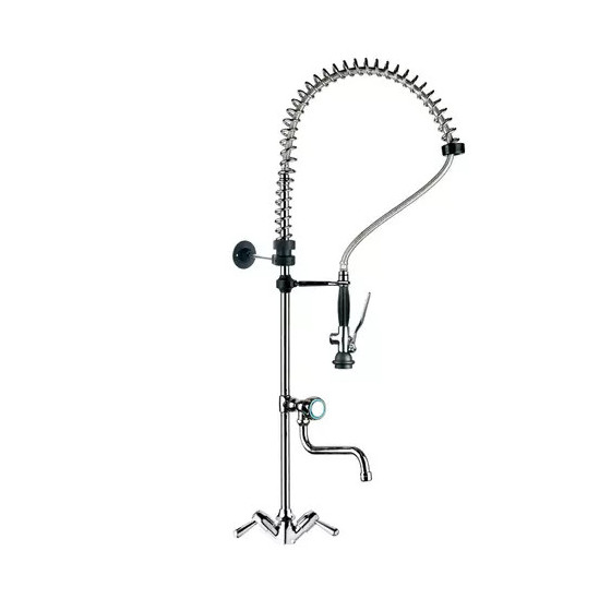 Grifo de Ducha D-2G | 5870025 | Mezclador Bimando (2 Aguas) | Caño Inferior Giratorio | Conjunto Flexible | Soporte de Pared