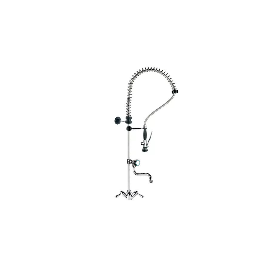 Grifo de Ducha D-2G | 5870025 | Mezclador Bimando (2 Aguas) | Caño Inferior Giratorio | Conjunto Flexible | Soporte de Pared