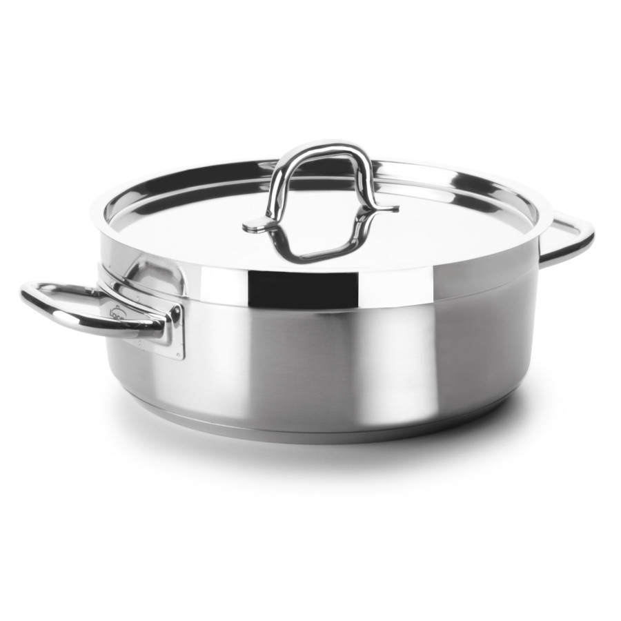 Cacerola Chef-Luxe con Tapa de Acero Inox 18/10 54028 | Ø 28 cm | 6,70 L | Espesor Extra 1,5 mm | Fondo Termodifusor Sándwich